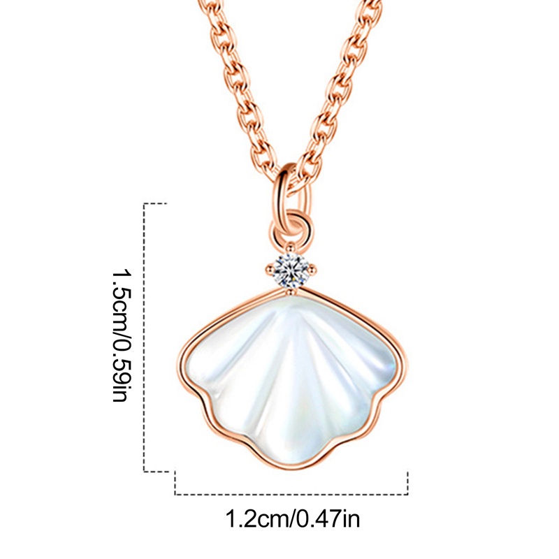 Fashion Aksesoris Perhiasan Kalung Liontin Tembaga Kalung Perempuan Rantai Klavikula Temperamen Sederhana Korea Pribadi Mutiara Shell Liontin Hadiah Ulang Tahun