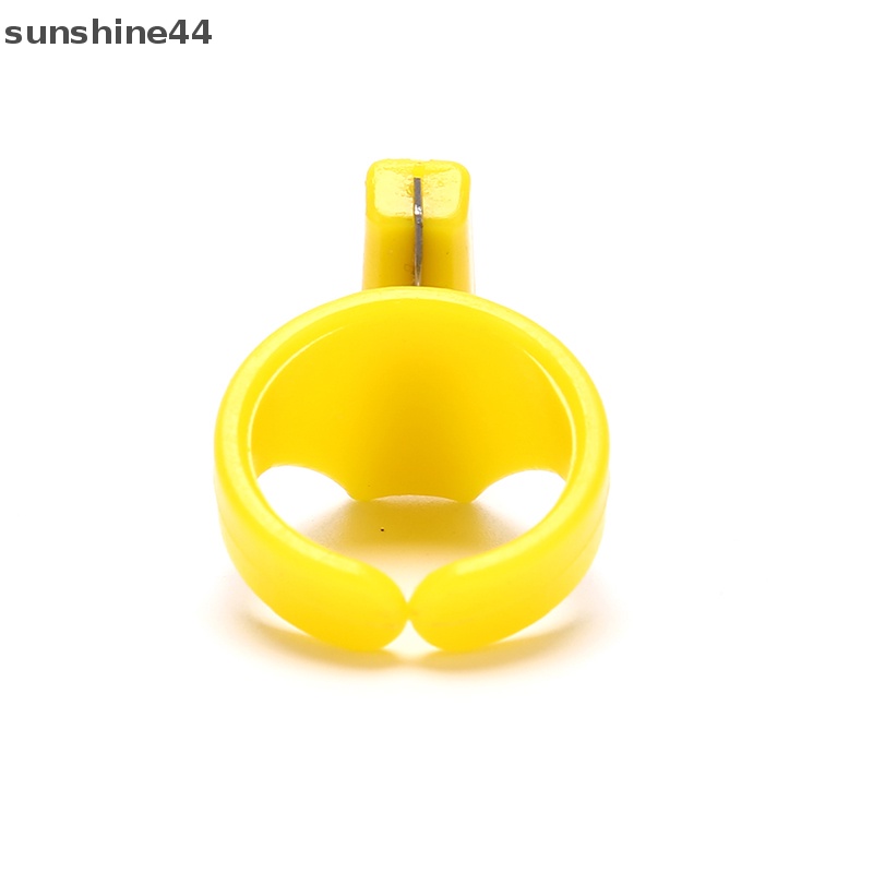 Sunshine Cincin Jahit Thimble Plastik Pemotong Benang Finger Sewing Craft DIY Alat ID