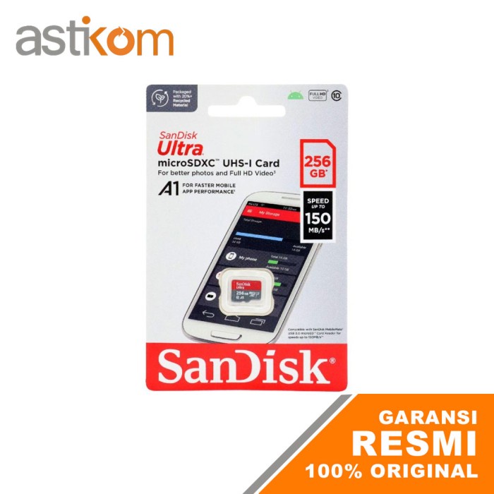 MicroSDXC Sandisk Ultra 256GB 150MB/s UHS-I C10