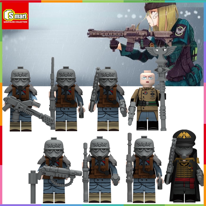 Flame Sniper Rakitan Minifigure Blok Bangunan Mainan Mini Kreatif Minifigure Ornamen Hadiah