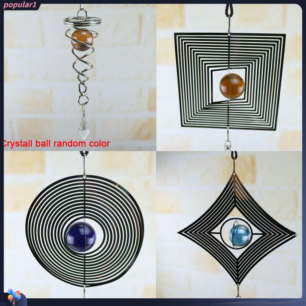 Populer Lonceng Angin Berputar Spinner Suncatcher Kristal Liontin Windchime