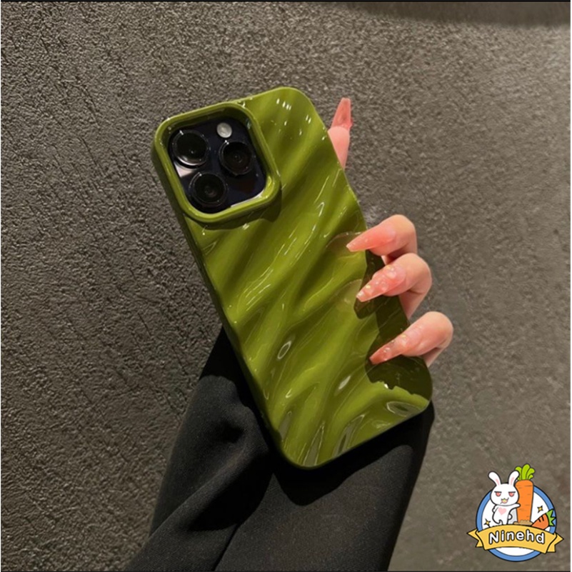 Casing iPhone 3D Lipit Premium Simple Warna Solid Kompatibel Untuk Iphone14 13 12 11 Pro Max X Xr Xs Max8 7 6 6s Plus SE 2020 Tpu Anti Pecah Shockproof Soft Case Cover Pelindung