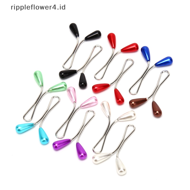 {rippleflower4.id} 12pcs Muslim Hijab Mutiara Syal Klip Pin Bros Jilbab Gesper Wanita Perhiasan~