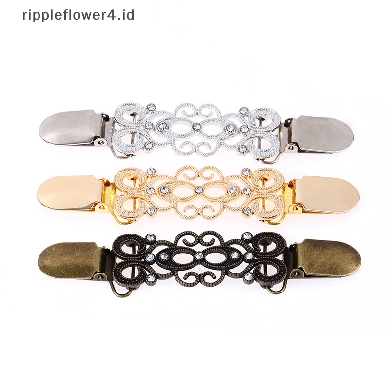 {rippleflower4.id} Sweater Cardigan Klip Mulut Bebek-Jepit Sweater Pin Bros Kerah Gesper Pakaian~