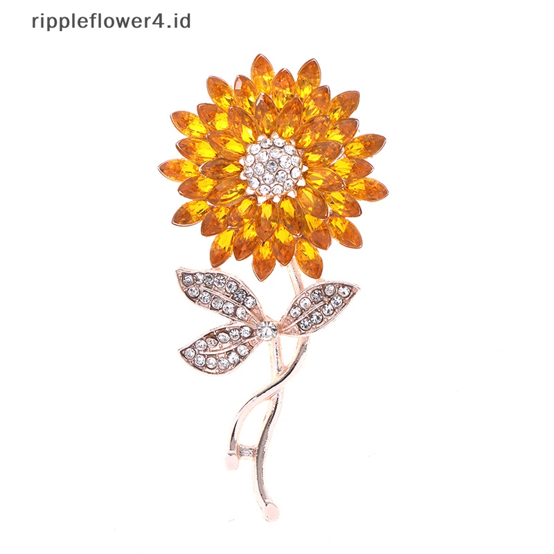 {rippleflower4.id} 1pc Bunga Matahari Bros Wanita Pria Bunga Pernikahan Kantor Bros Pin Hadiah~