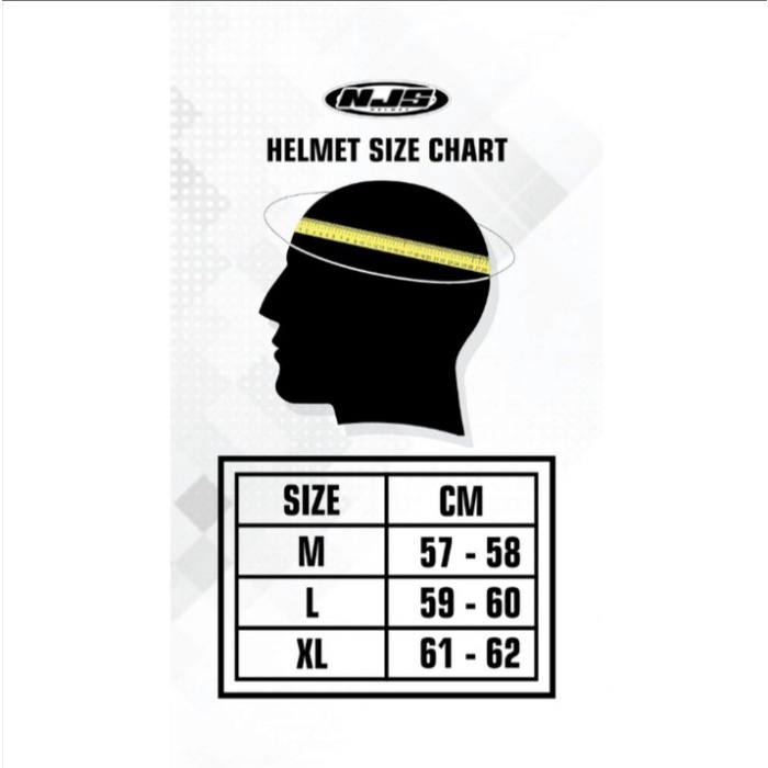 HELM NJS SHADOW REAPER HELM FULL FACE - BLACK YELLOW GL, M