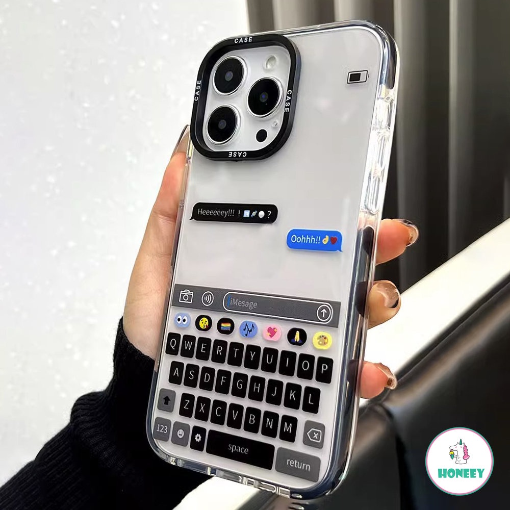 Ins Chat Window Shockproof Phone Case Kompatibel Untuk iPhone 14 Pro Max13 12 11 Silikon Lembut Bening Penutup Belakang Bumper