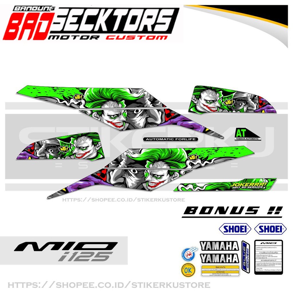 MIO i 125 STOCK DECALS / STRIPING MIO M3 /Z / 125/ STIKER / STICKER/ DORAEMON JOKER