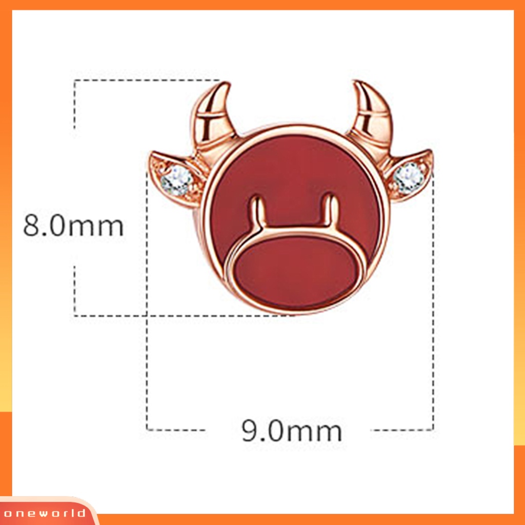 [WOD] Lucu Banteng Anting Kreatif Berlian Imitasi Hewan Telinga Studs Tergantung Perhiasan Hadiah