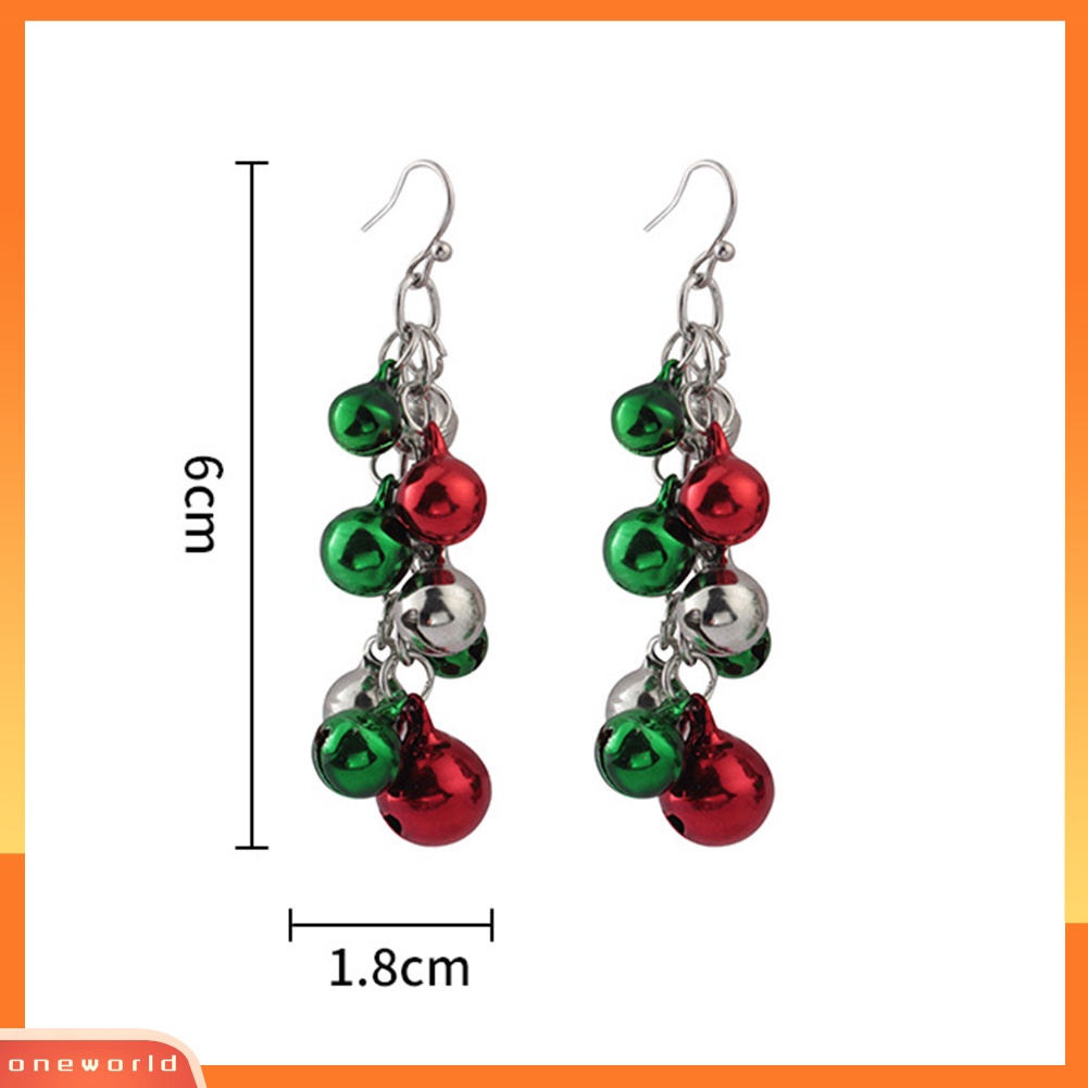 [WOD] Wanita Pesta Perhiasan Dekorasi Merry Christmas Jingle Bell Panjang Menjuntai Kait Anting