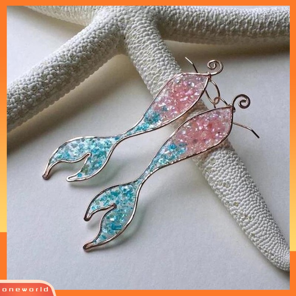 [WOD] Fashion Mermaid Tail Pendant Hook Anting Wanita Perhiasan Pesta Pernikahan Dekorasi