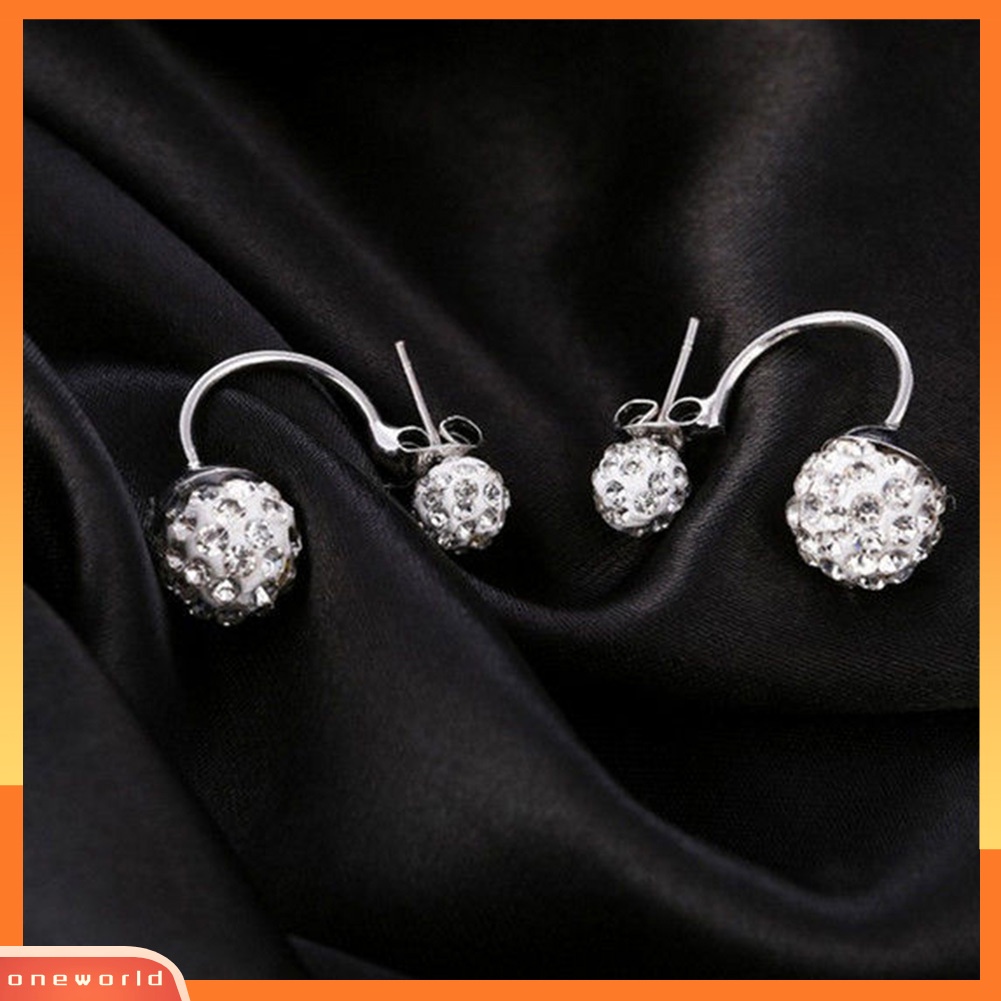 [WOD] Wanita Fashion Perhiasan Lady Elegan Berlian Imitasi Bola Ear Stud Earrings Hadiah