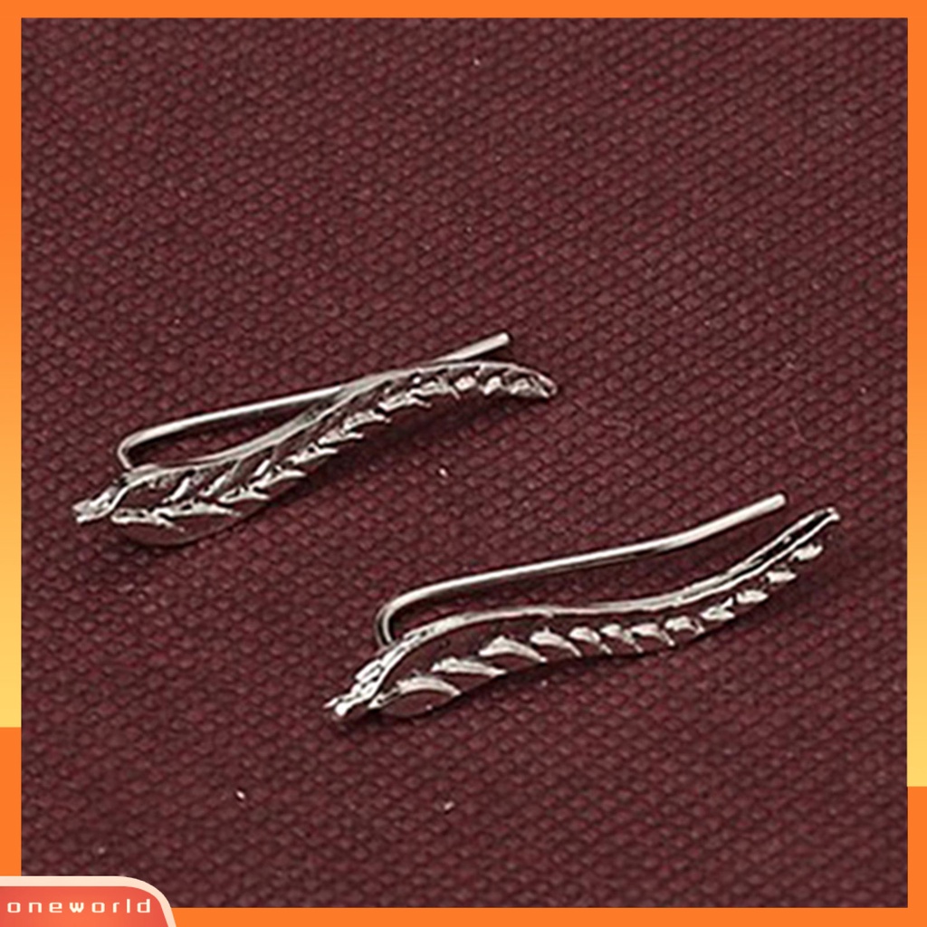 [WOD] 1pasang Anting Tusuk Telinga Bentuk Daun Bahan Alloy Indah Fashion Stud Untuk Wanita