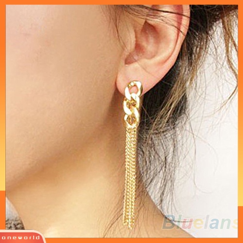 [WOD] Anting Retro Rantai Menjuntai Perhiasan Rumbai Emas Untuk Wanita Pesta Prom Hadiah