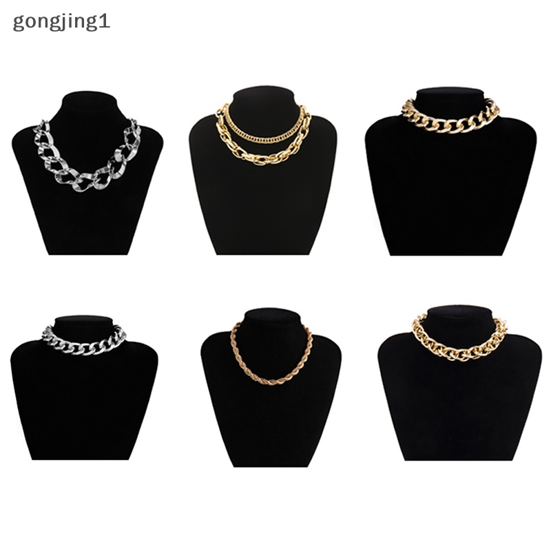 Ggg Kalung Choker Punk Hip Hop Untuk Wanita Statement Gothic Cuban Chunky Necklace ID