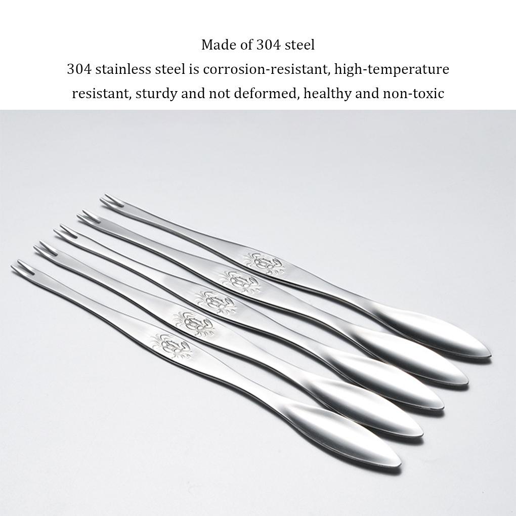 4buah/set Stainless Steel Kerupuk Seafood Reusable Dual End Grafir Cermin Dipoles Tahan Panas Garpu Tang Alat