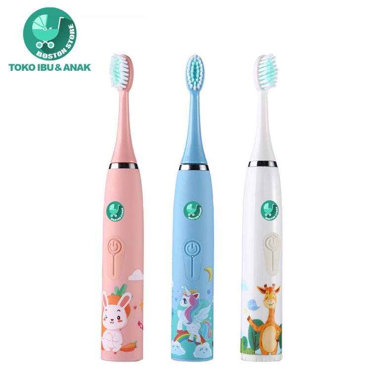 Bostonstore sikat gigi Anak Elektrik / Sikat Gigi Anak Elektrik Anak Kids Electric Toothbrush Sonic Vibration / Sikat Gigi Anak Elektronik / Sikat Gigi Anak Elektrik Berputar / sikat gigi Elektrik Anak / sikat gigi Elektronik Anak / sikat gigi Elektronik