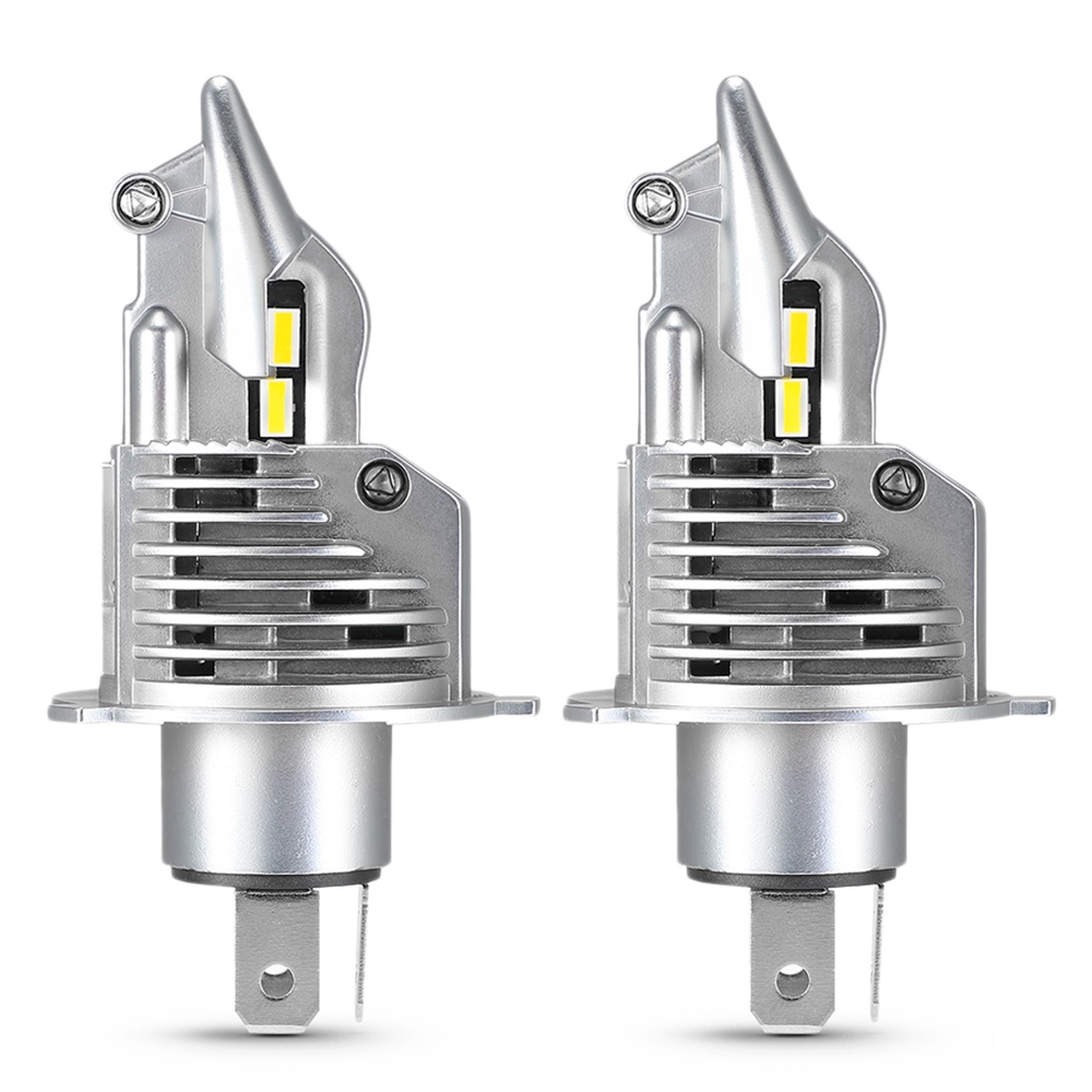 2pcs HL LED H4 Bohlam Lampu Depan Mobil 6500K Lampu LED Balok Tinggi+Low Beam H4 LED Bulb Pengganti Lampu Untuk Motor 12V