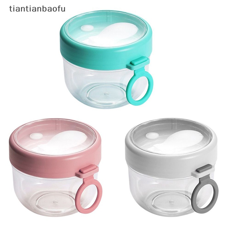 [tiantianbaofu] Semalam Oats Jar Container Portable Oatmeal Cups With Lid And Spoon Meal Jar Butik