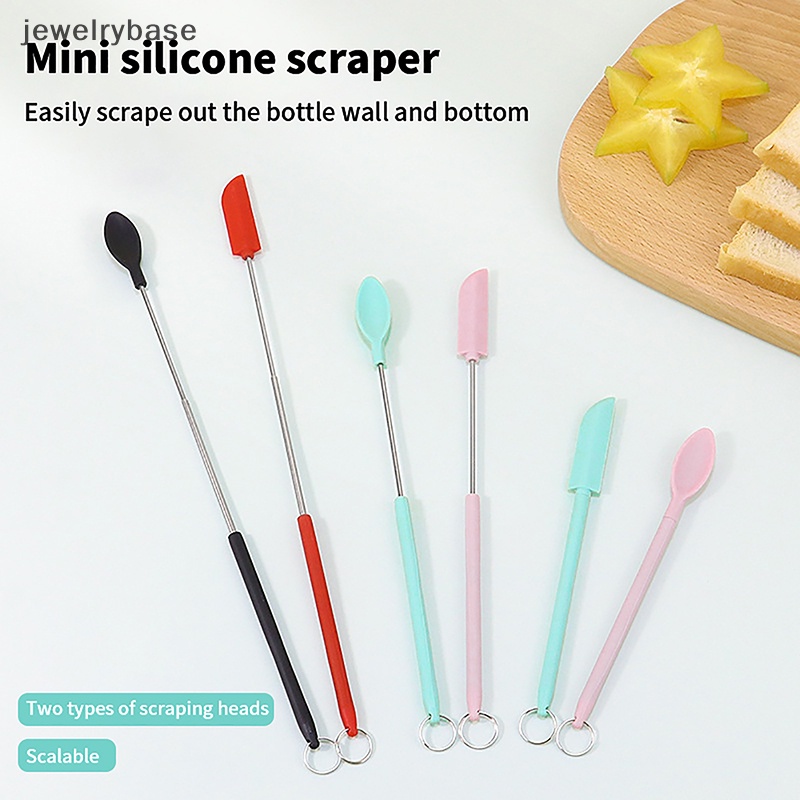 [jewelrybase] Scraper Silikon Mini Ditarik Jam Deep Bottle Scraper Sendok Spatula Set Kitc Boutique