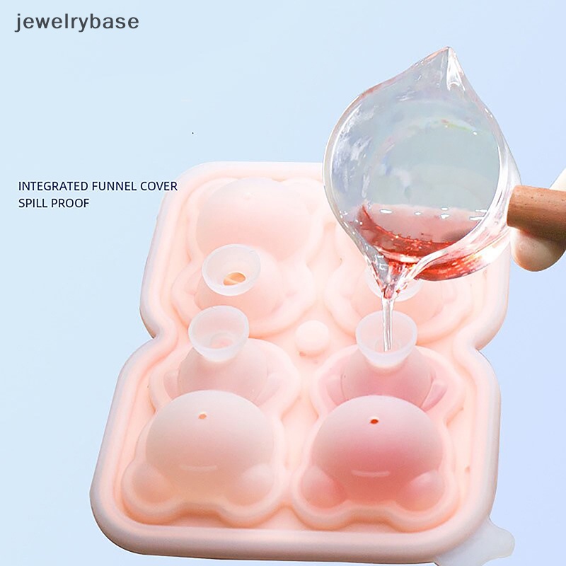 [jewelrybase] 2 /4 Grids 3D Bentuk Beruang Kecil Cetakan Es Batu Ice Tray Untuk Whiskey Cocktail Boutique