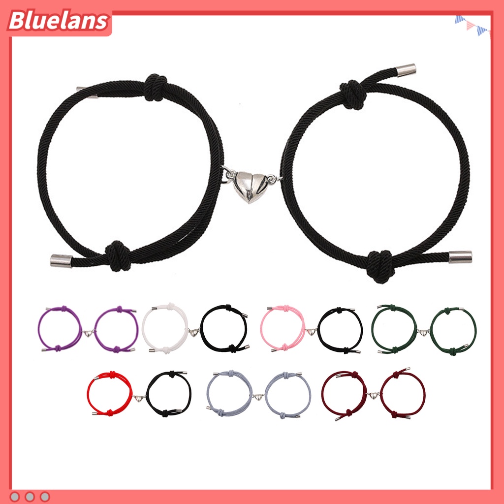 [BLS] 2pcs Gelang Cantik ic Adsorpsi Alloy Elegan Panjang Adjustable Fashion Bracelet Untuk Pacaran