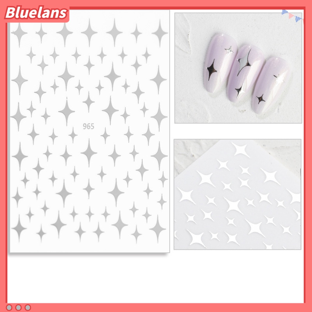 [BLM] 7pcs /Set Stiker Meteor Kuku Lem Belakang Mudah Ditempel Glitter Starlight Meteor 3D Manicure Stickers Untuk Perempuan