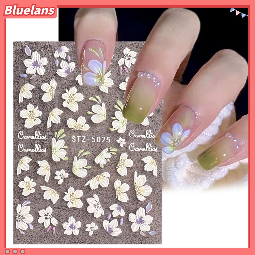 [BLM] Stiker Kuku Lovely DIY Paper Classic Camellia Stiker Dekorasi Kuku Untuk Wanita