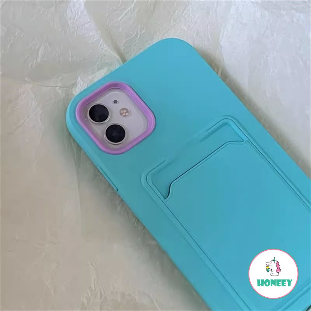 IPHONE Case Holder Tas Slot Kartu Fashion Untuk Iphone14 13 11 12 Pro Max XS Max XR 14Pro Shockproof Soft Dompet Cover