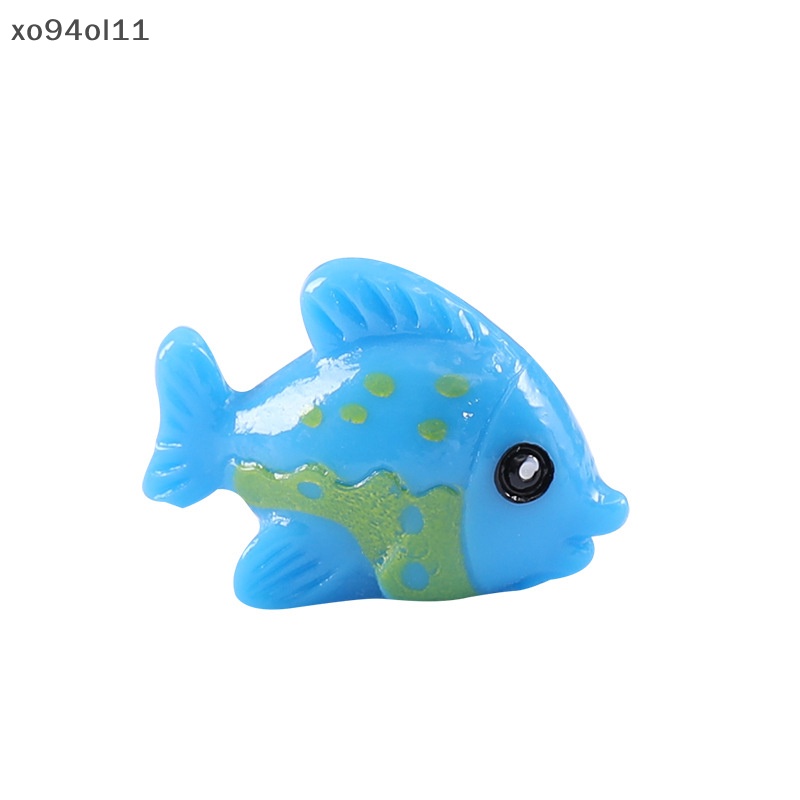 Xo 10 Pcs Random Kecil Warna-Warni Ikan Resin Ornamen Lanskap Mikro Kreatif Aquarium Ikan Hiasan Dekorasi OL