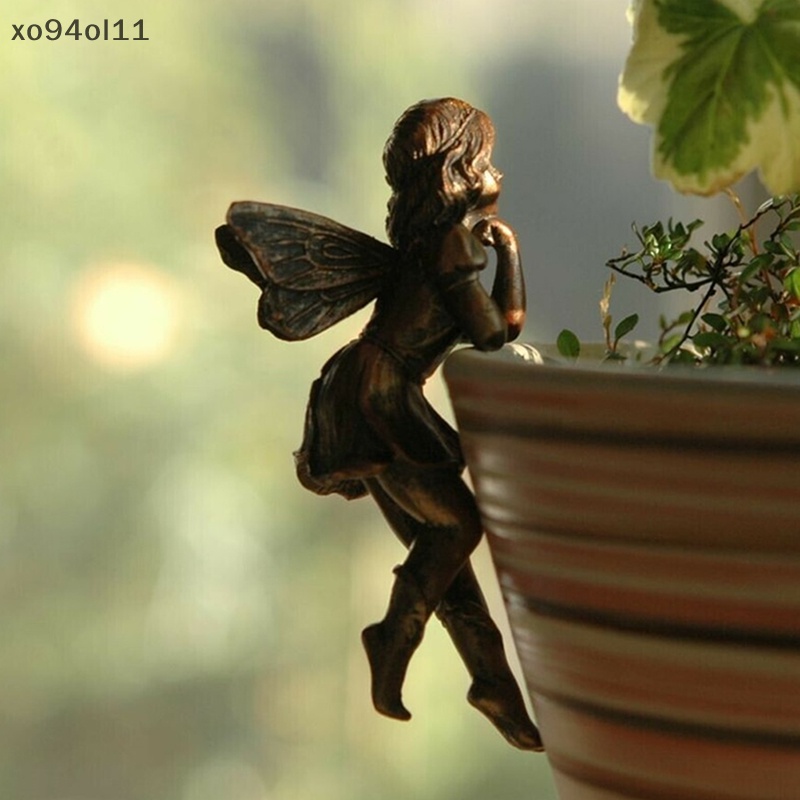 Xo Mini Girl Cangkir Gantung Resin Dekorasi Fairy Kombinasi Bunga Keranjang Decor OL