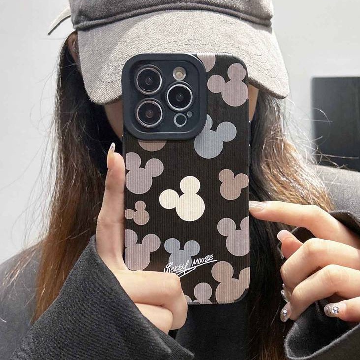 All New Hot Fashion Leather Soft Case IPhone 7 Plus 8 Plus X XS XR XS Max 11 13 12 14 PRO Max 14 Plus SE Mini Phone Case Girl Girl Women Cartoon Cute Gray Lovely Mikey Mouse Men