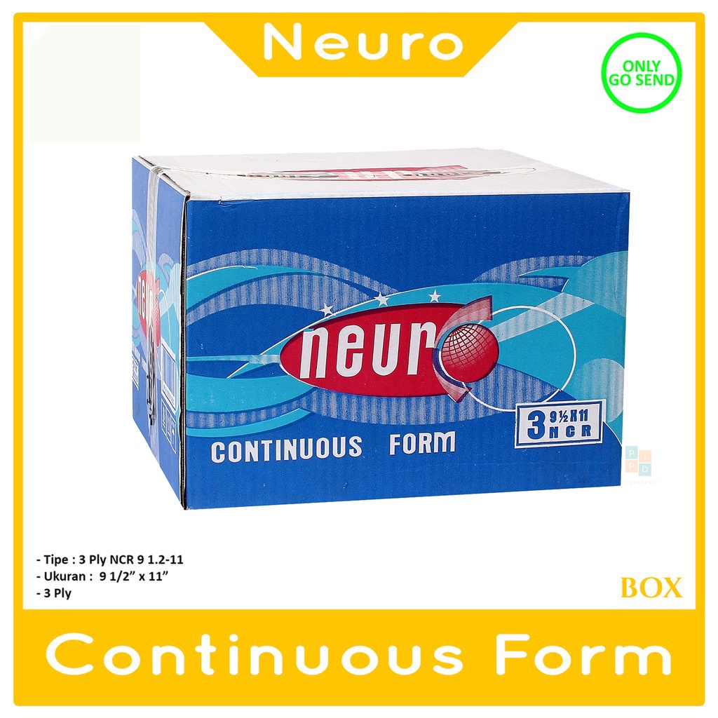 

NEURO - Continous Form 3 Ply 91/2 x 11/2 ( K3/2 ) NCR - Grab Gojek - Box