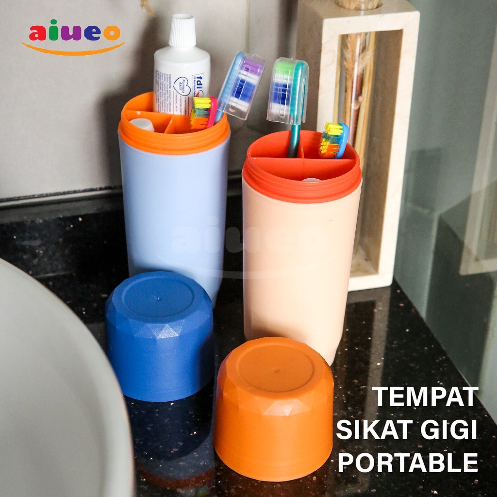 AIUEO | Kotak Sikat Gigi Travel Portable Plastik Tempat Odol