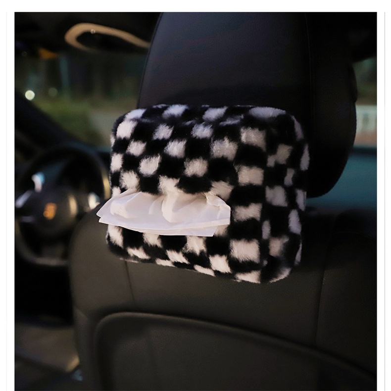 Kotak tissue Kotak Hitam Putih Mobil, Laci Kertas Gantung Multifungsi Mewah Mobil