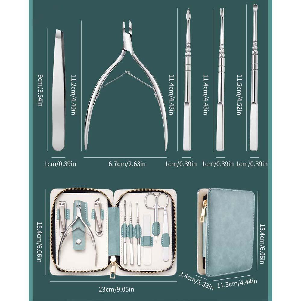 Needway Gunting Kuku Set Perawatan Kuku Profesional Kualitas Tinggi Kutikula Nipper Kuku Sanding Pedicure Earpick Pinset Alis Manicure Tool