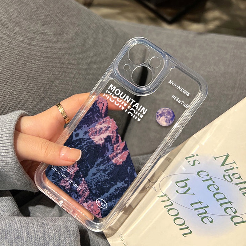 Casing Gunung Salju Untuk Oppo Realme C21 C21Y C11 C2 C20 C25Y C11 C15 C30 C31 C35 C55 10 Pro 9i 9Pro Q5i V23 V11 Reno8 7 6 6Pro 5G 4SE Find X5 X5Pro Akrilik Ruang TPU Penutup Belakang