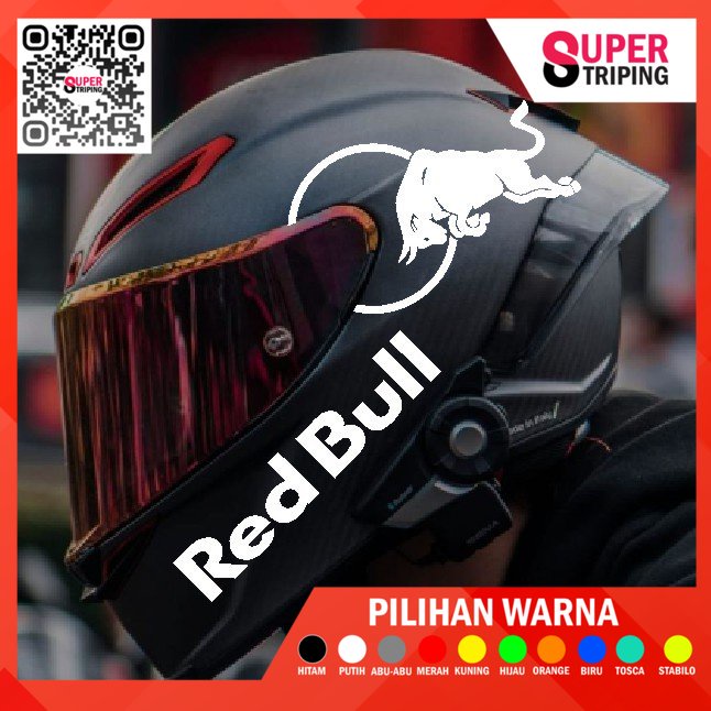 (COD) STIKER CUTTING REDBULL HELM  FULLFACE FULL SET