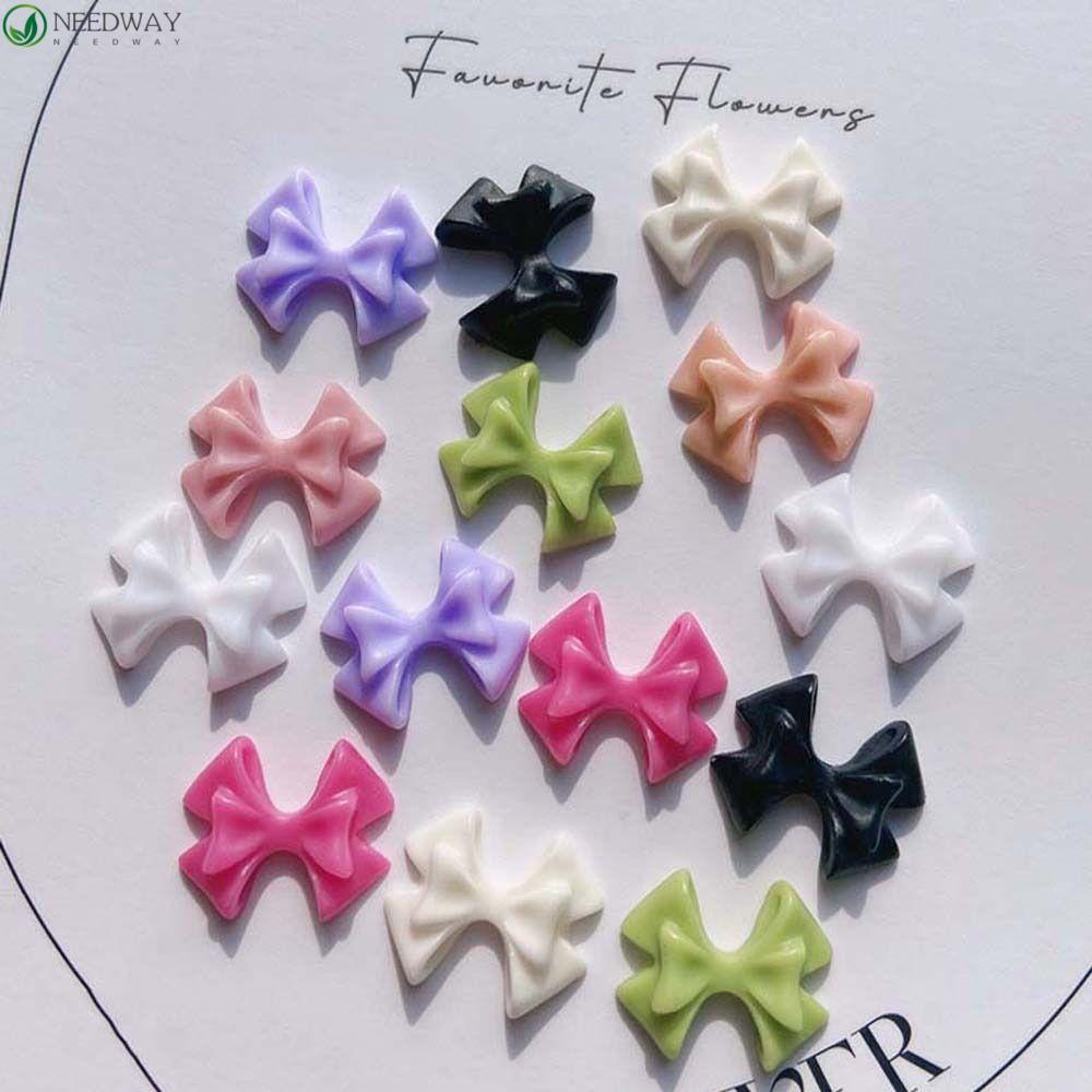 Needway Bow Nail Dekorasi Korea Ins Style Nail Charms Ikatan Simpul Manikur Aksesoris Hiasan Kuku Perhiasan Kuku