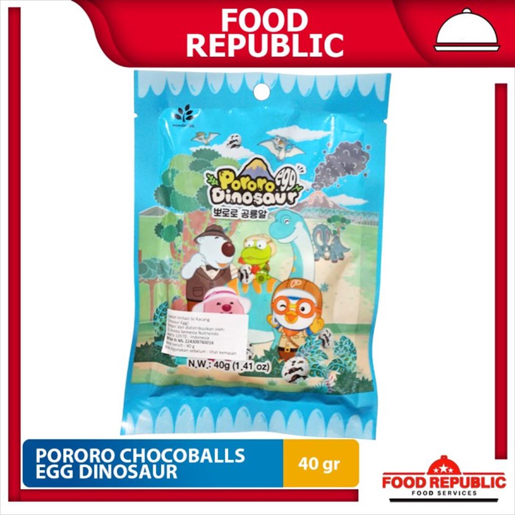 Pororo Egg Dinosaur Chocoballs 40 gr Cokelat Imitasi Isi Kacang