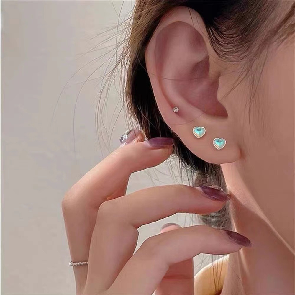 Yeezii Elegan Kristal Bintang Opal Hati Mutiara Sekrup Anting Fashion Buttefly Perak Stud Earrings Untuk Wanita HypoallergenicJewerly Aksesoris