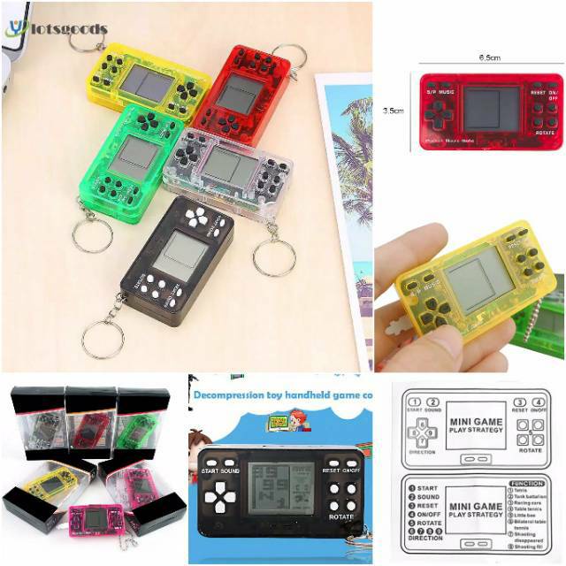 Mini Console Game Boy Gimbot mainan jadul Tetris Klasik Gantungan Kunci imut