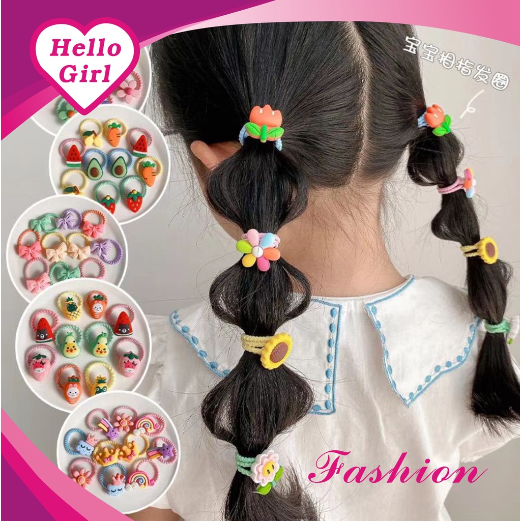 F21 10pcs Ikat Rambut Karakter Anak Gaya Korea Import