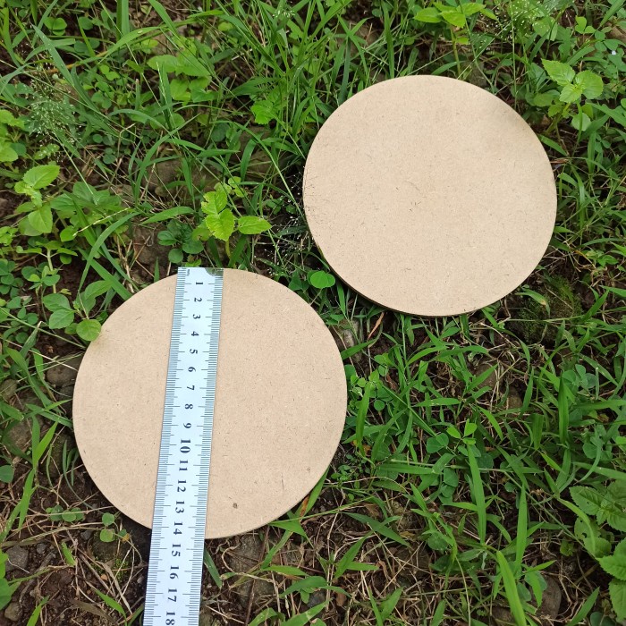 Papan Kayu MDF Bulat Polos Diameter 14,5 cm Tebal 5mm Jam Dinding