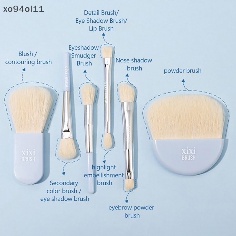 Xo 6Pcs Mini Travel Wanita Makeup Brushes Set Portable Kuas Concealer Lembut Dengan Kotak OL