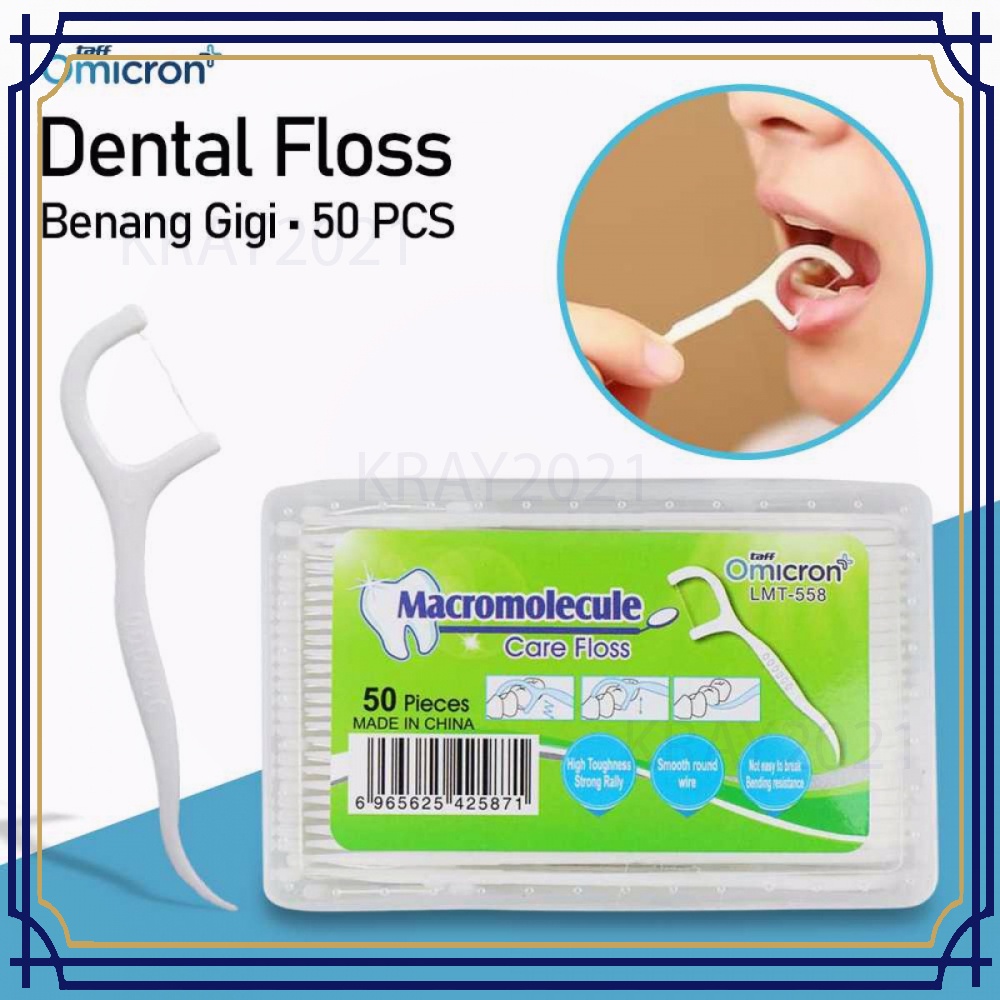 TaffOmicron Dental Floss Benang Gigi Toothpicks 50 PCS HT422