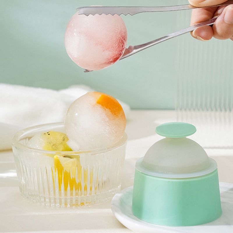 [Fitur] Reusable Fruit Cubes Making Mold/Cetakan Ice Ball Mudah Didemoulding/Whisky Coffee Icy Sphere DIY Box/Ice Hoki Cangkir Pembekuan Cepat Dengan Tutup