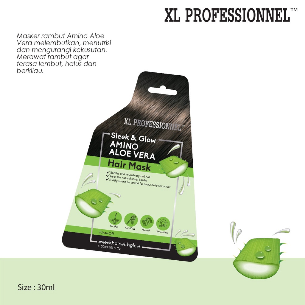 XL Professionnel Sleek &amp; Glow Hair Mask - 30ml