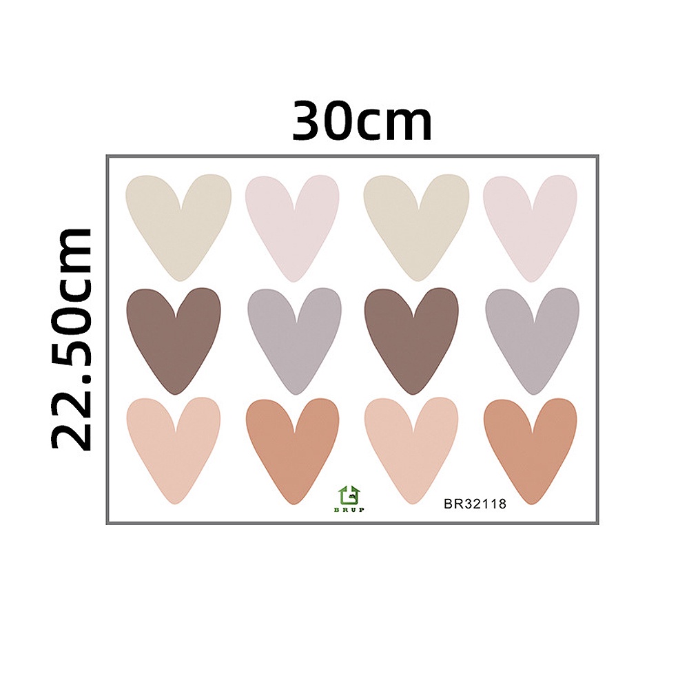 Self Adhesive Art Stiker Dinding Peach Hati Geometris Dekorasi/ Gayabohemian Nursery Wall Decals DIY Dekorasi Rumah