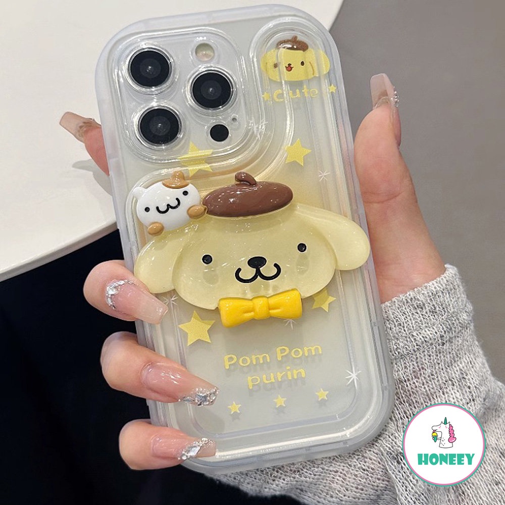 Kartun Indah Sanrio Ponsel Case Untuk iPhone 14 Pro Max13 12/12pro 11 Pro MAX XR XS Max8 7Plus Bantal Udara Bening Luminous Shockproof Cover